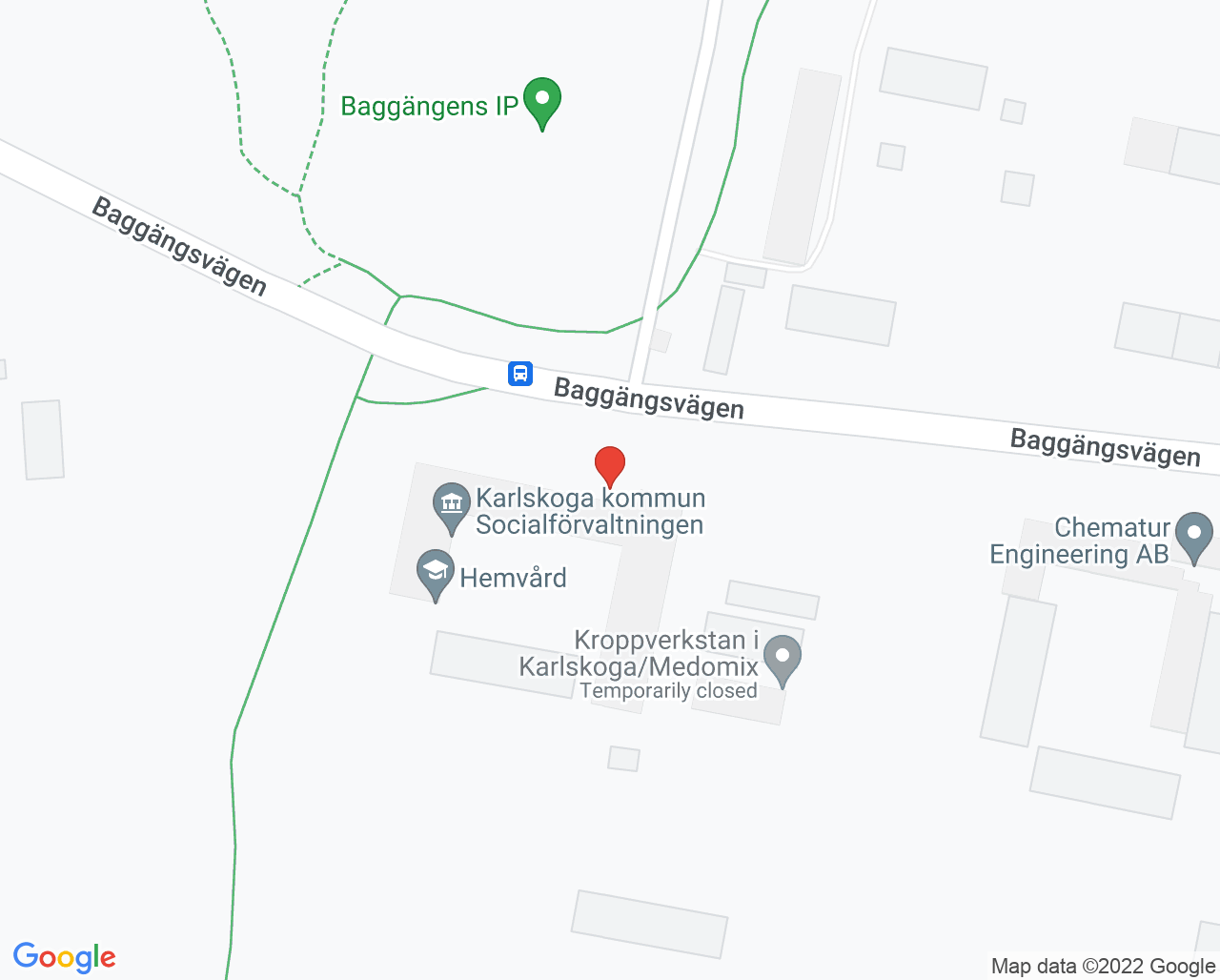 Karta till Vårdcentralsjouren västra länsdelen, Karlskoga