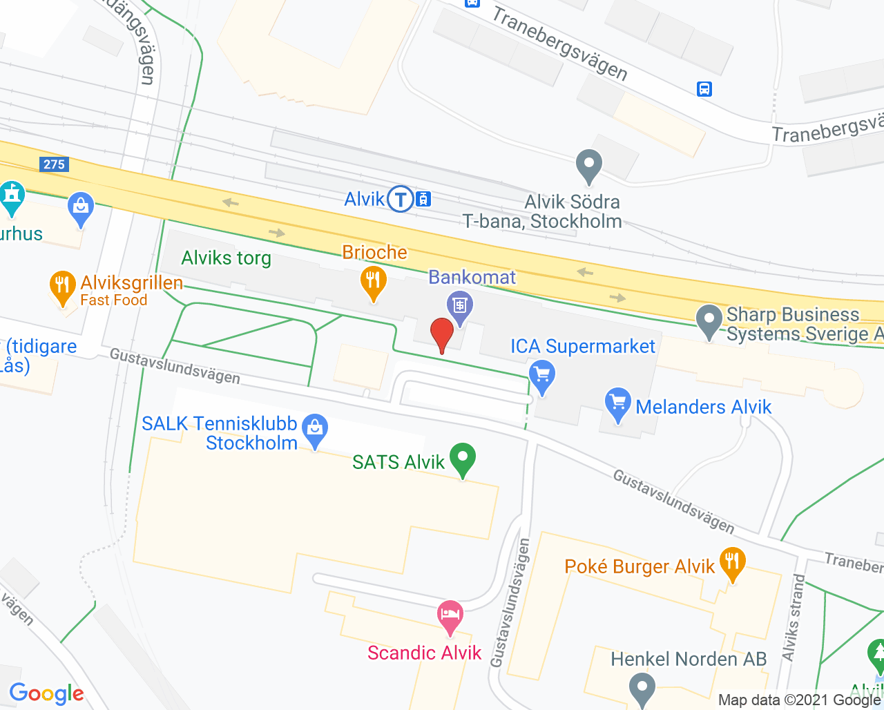 Karta till Specialistpsykiatrisk mottagning 2 Alvik, Norra Stockholms psykiatri