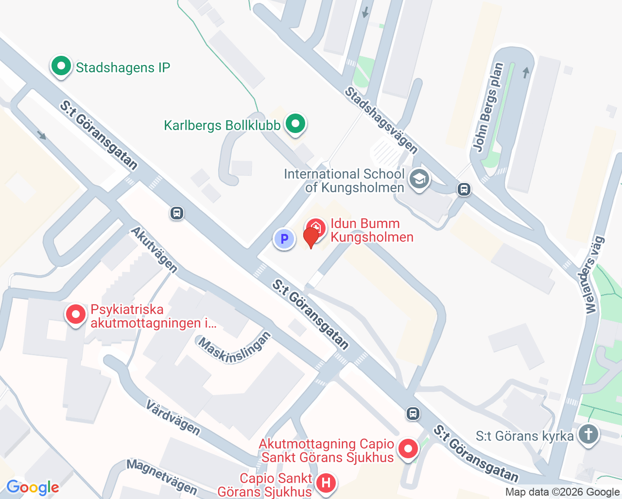 Karta till Dahliakliniken
