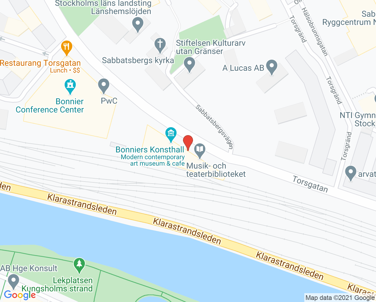 Karta till Sport och Rehab kliniken - Maria Saraste Albrecht, Torsgatan 19
