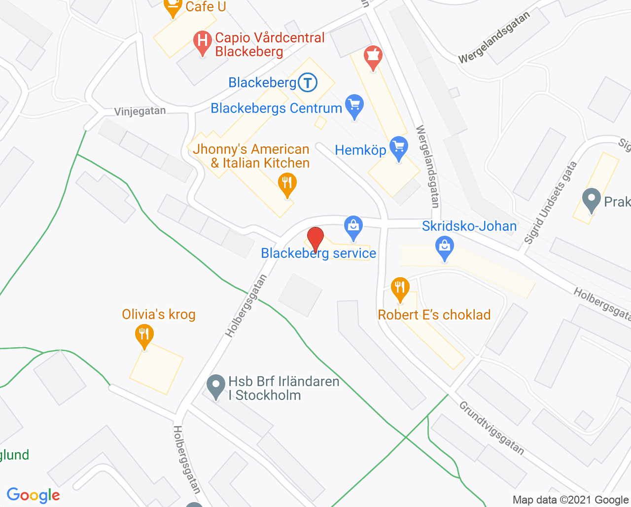 Karta till Bromma Fysioterapi - Sandra Reeds Lundqvist, Bromma
