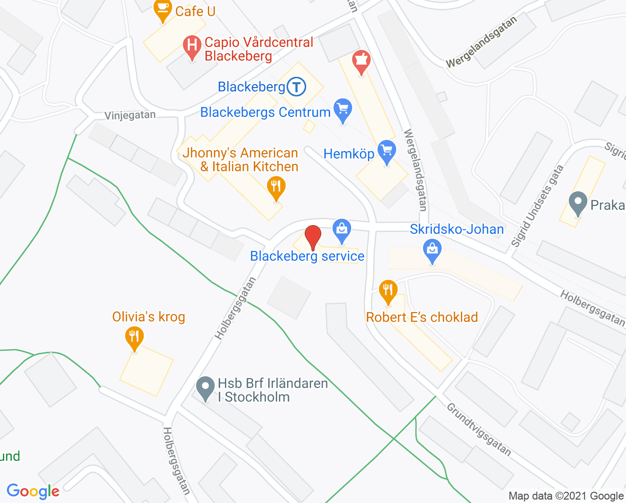 Karta till Bromma Fysioterapi - Pia Lundell