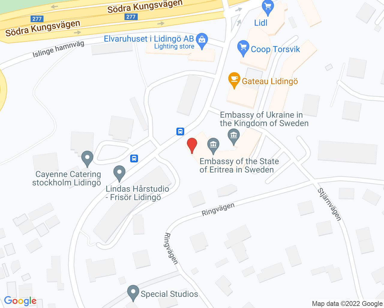 Karta till Vital Lidingö Torsvik