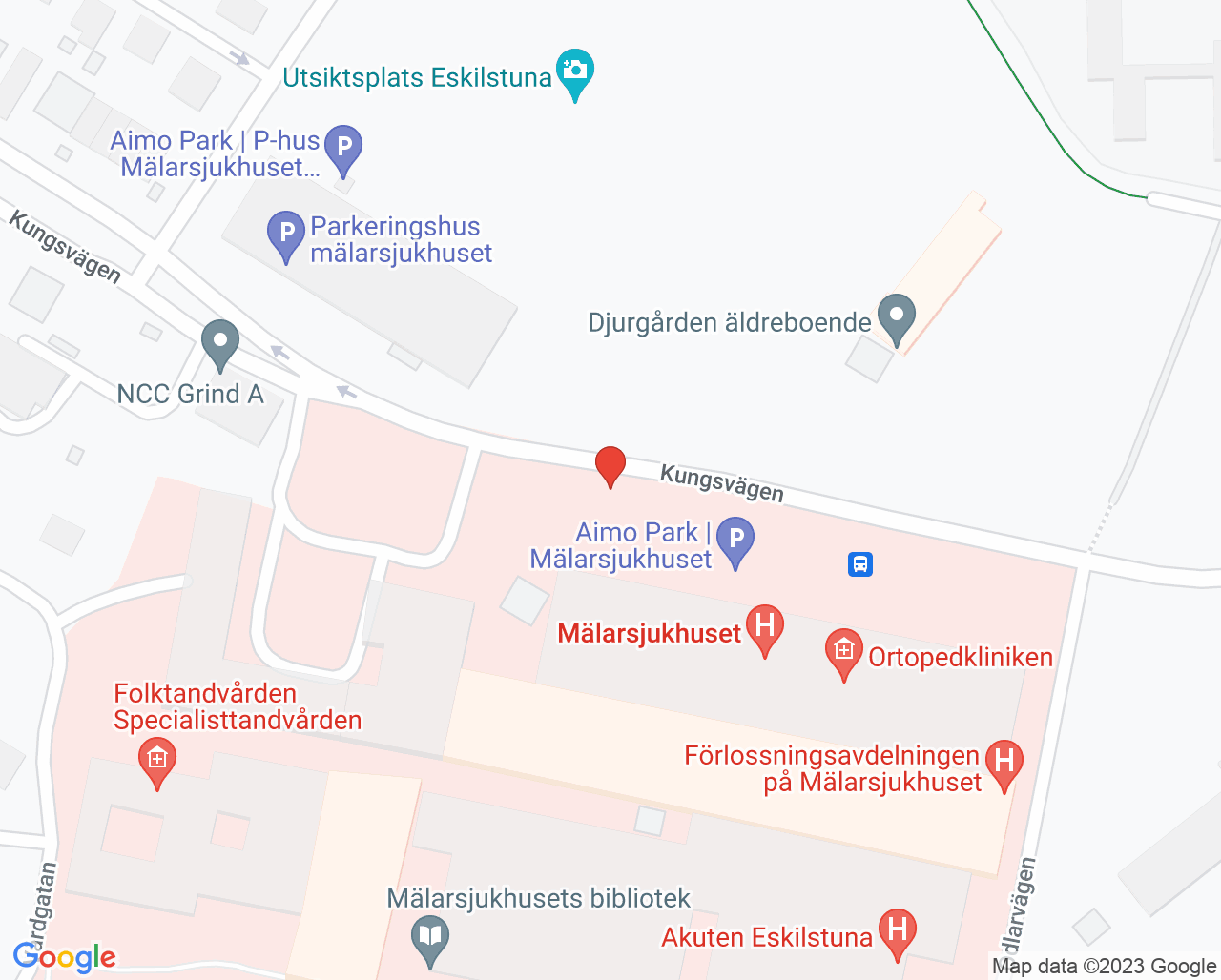 Karta till Parodontologi Mälarsjukhuset, Specialisttandvården Eskilstuna, Folktandvården Sörmland AB