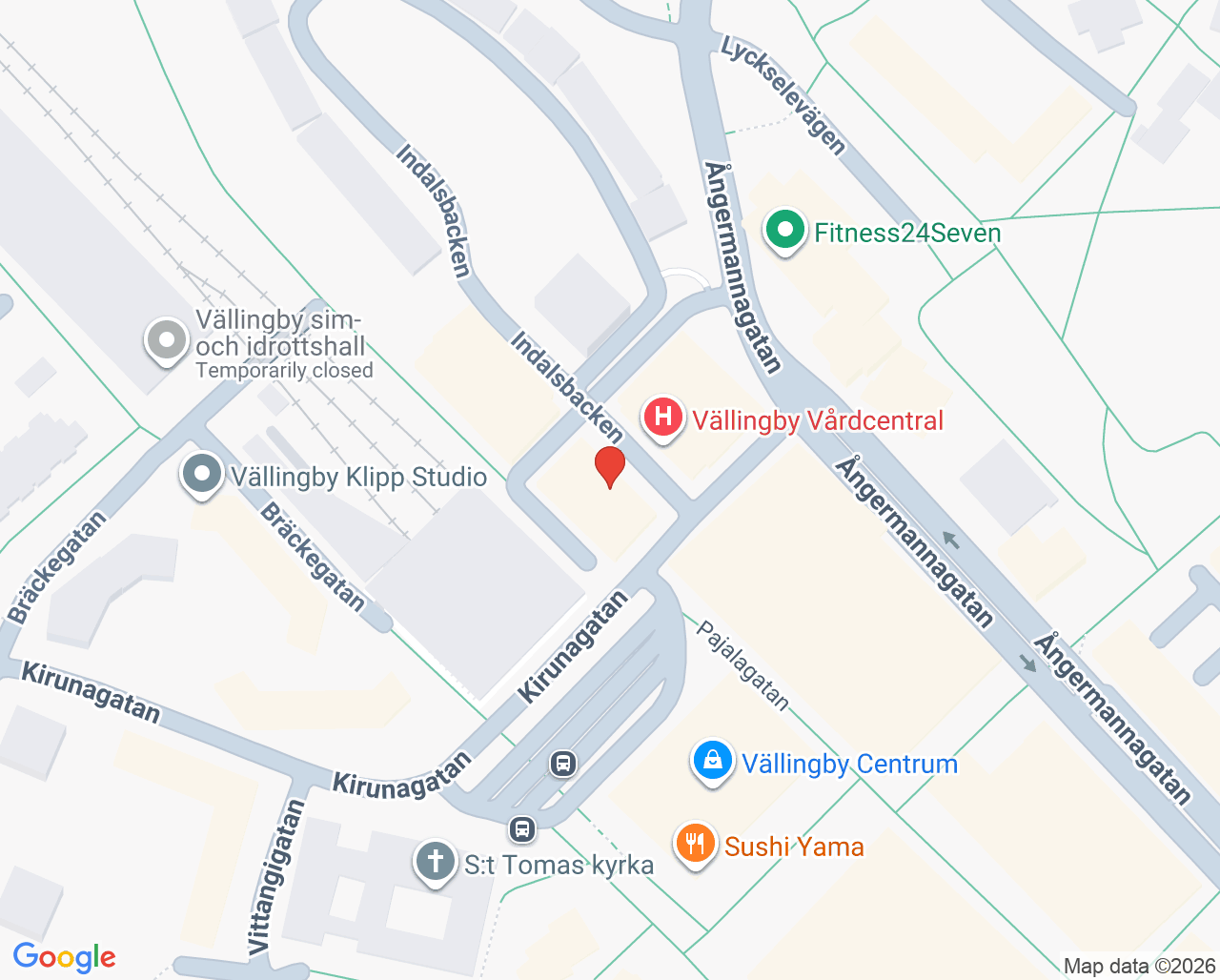 Karta till Vital Vällingby - Unilabs
