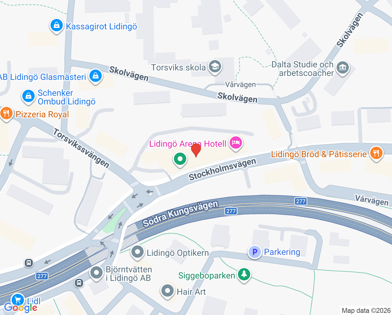 Karta till FysioKBT AB - Yvonne Wiberg, Lidingö