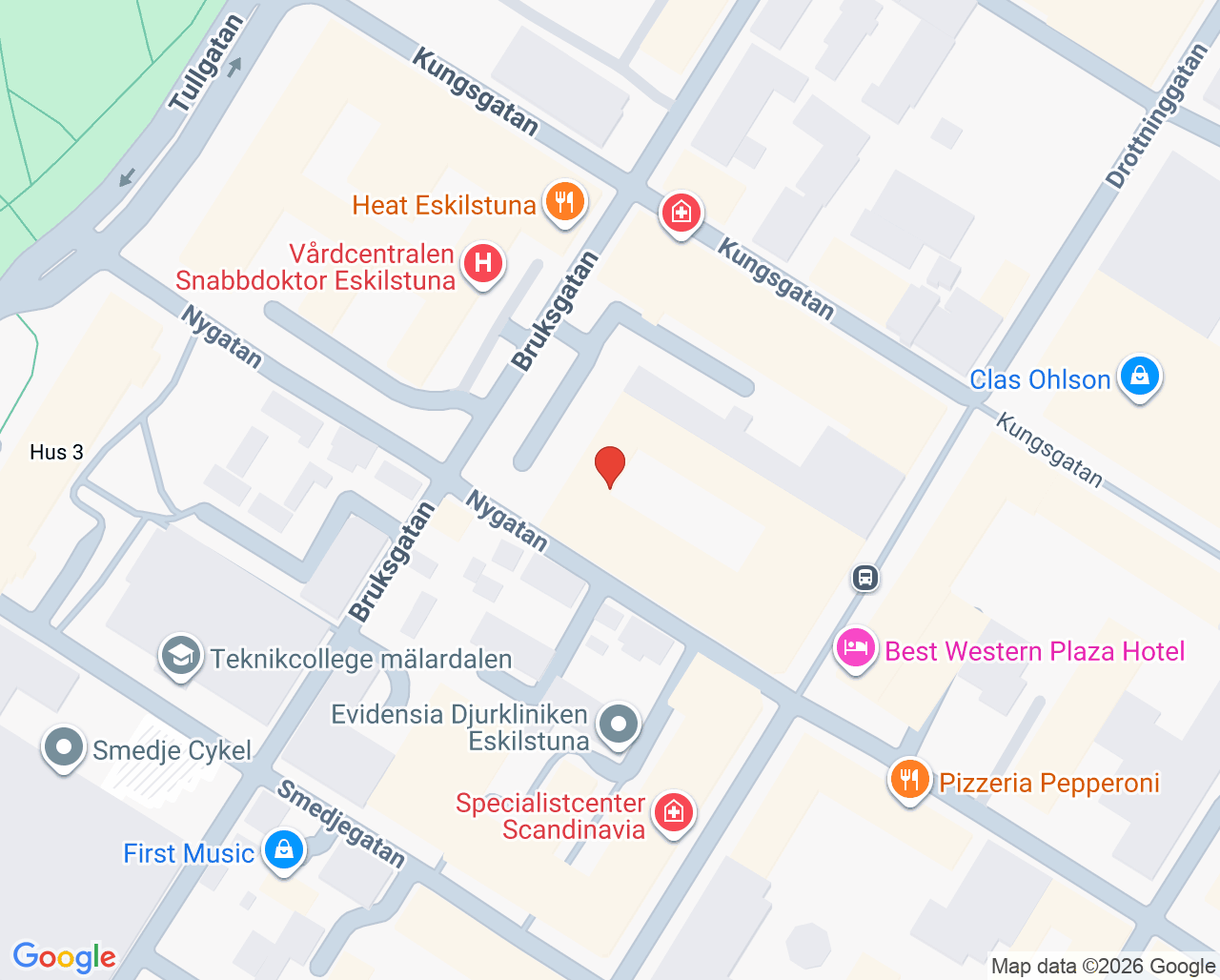 Karta till Kuratorsteamet Vårdcentralen City Eskilstuna, Region Sörmland