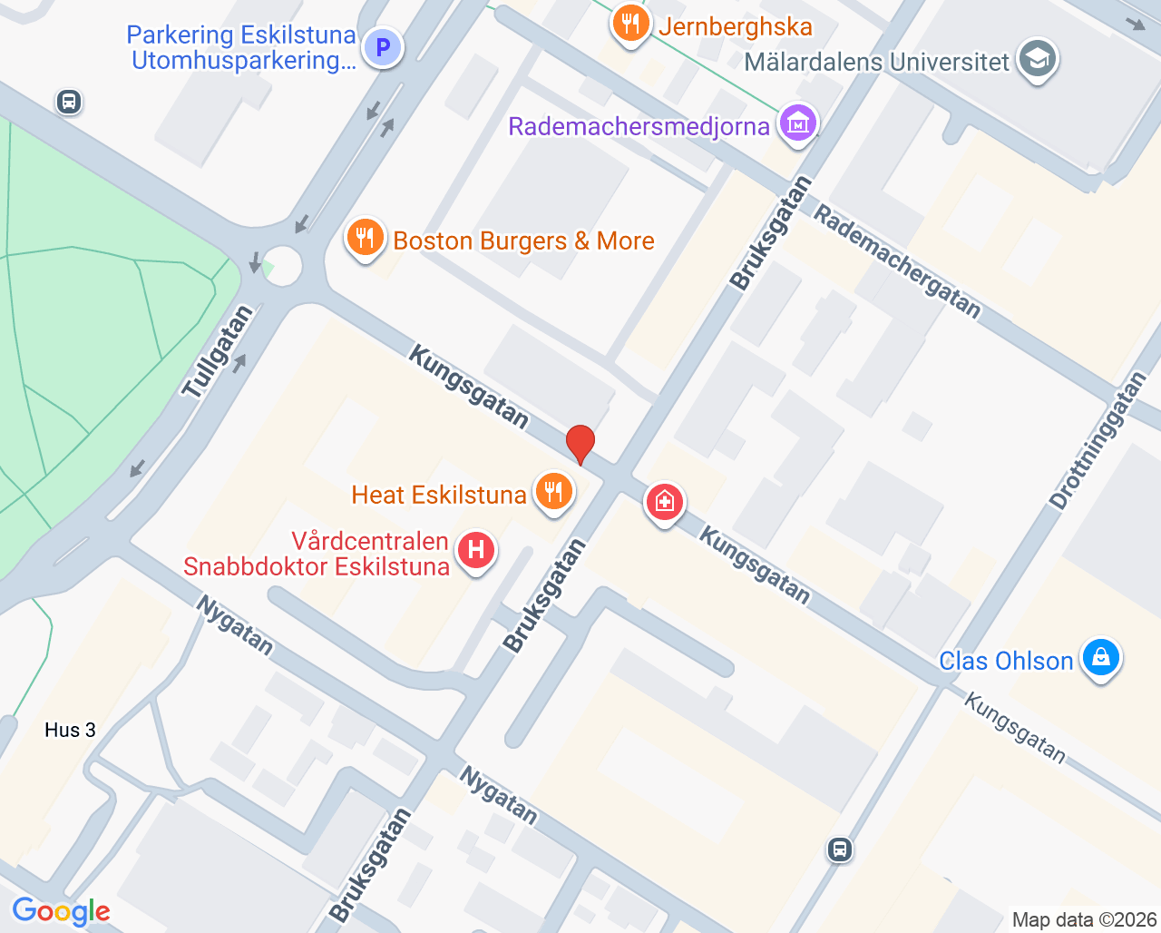 Karta till Kuratorsteamet Vårdcentralen Snabbdoktor Eskilstuna, Region Sörmland