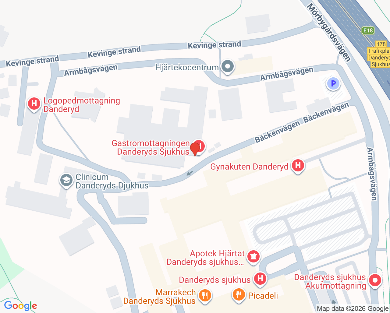 Karta till Mammografi, Röntgenavdelning, Danderyds sjukhus
