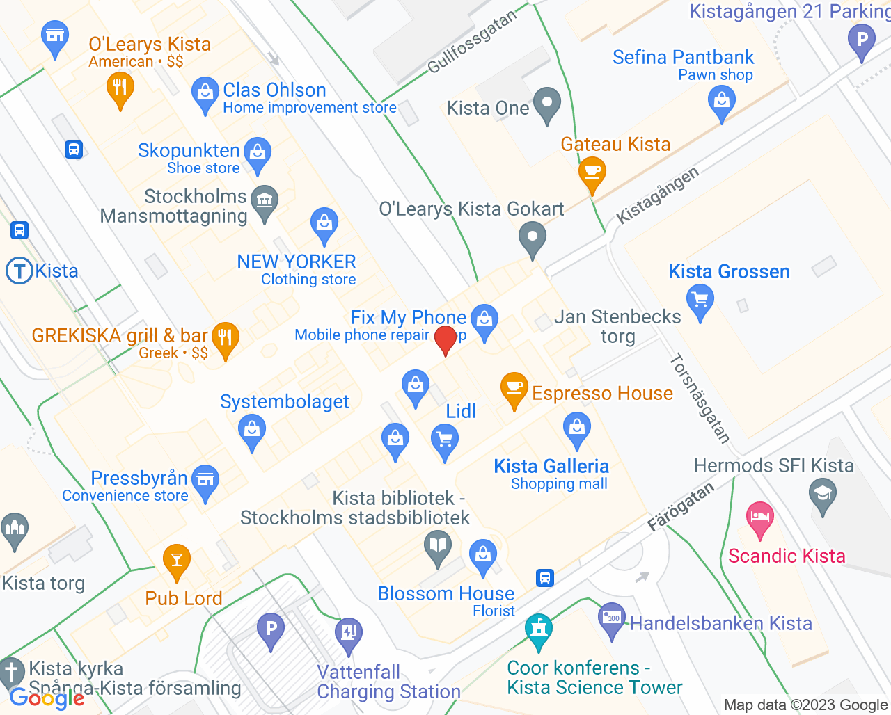 Karta till Vital Kista
