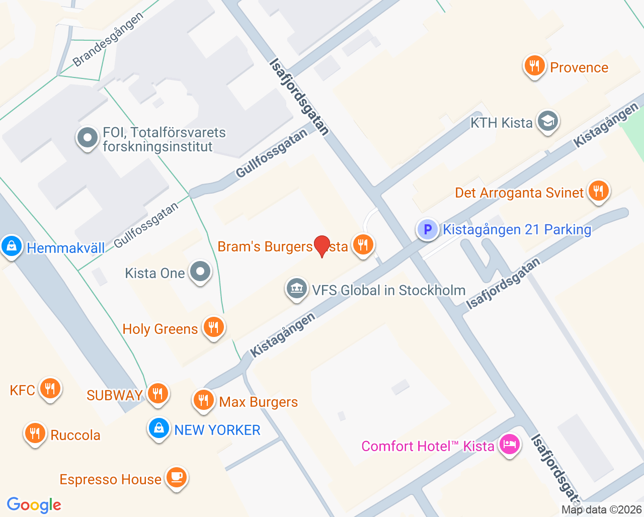 Karta till Mama Mia Kista Barnmorskemottagning/Ultraljud och BVC