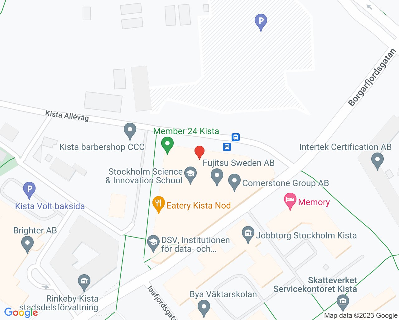 Karta till Hanna medicinsk fotvård klinik, Rinkeby/Kista