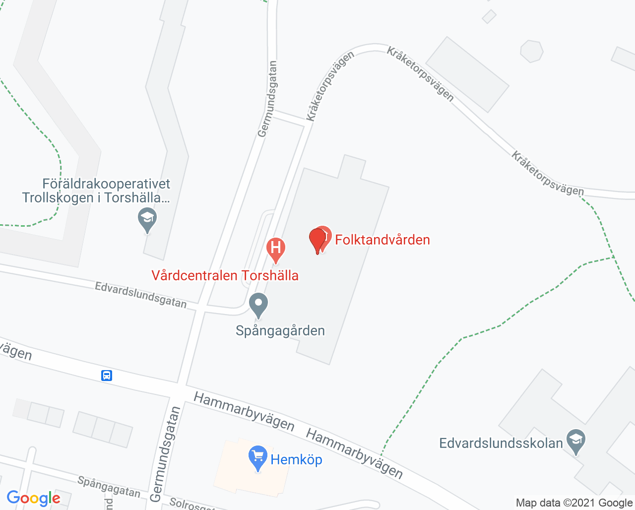 Karta till Kuratorsteamet Vårdcentralen Torshälla, Eskilstuna