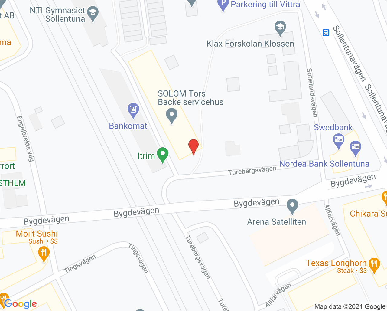 Karta till Fysioterapi Sollentuna - Aktiv Ortopedmedicin Spec fysioterapi