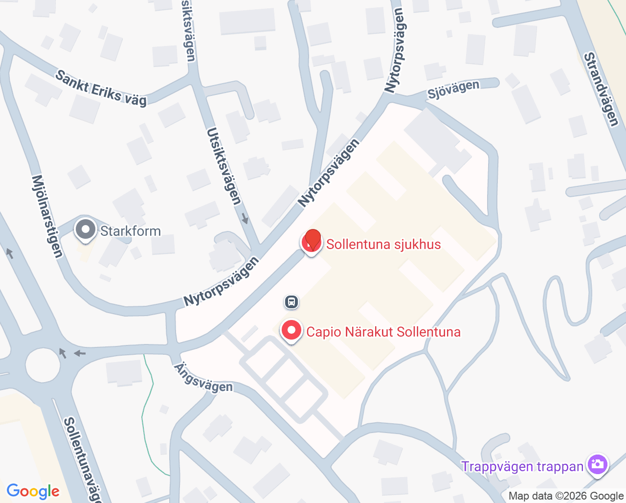 Karta till ASIH Capio Sollentuna