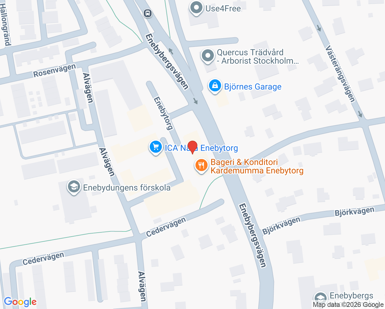 Karta till Yvonne Wallin, Danderyd