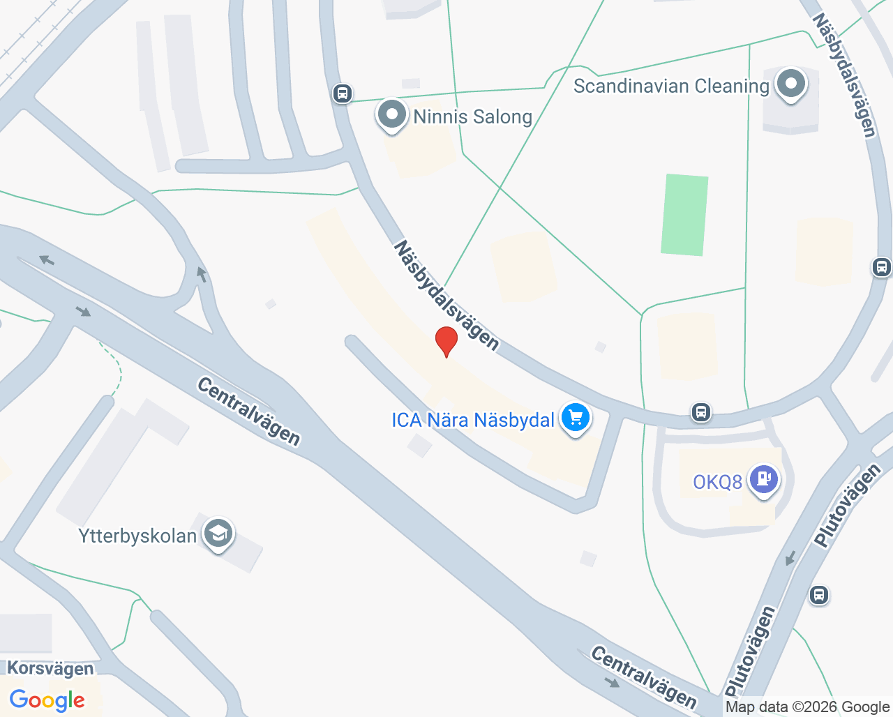 Karta till Fysioterapigruppen Näsbydal - FysioRehab Sthlm Spec fysioterapi, Täby