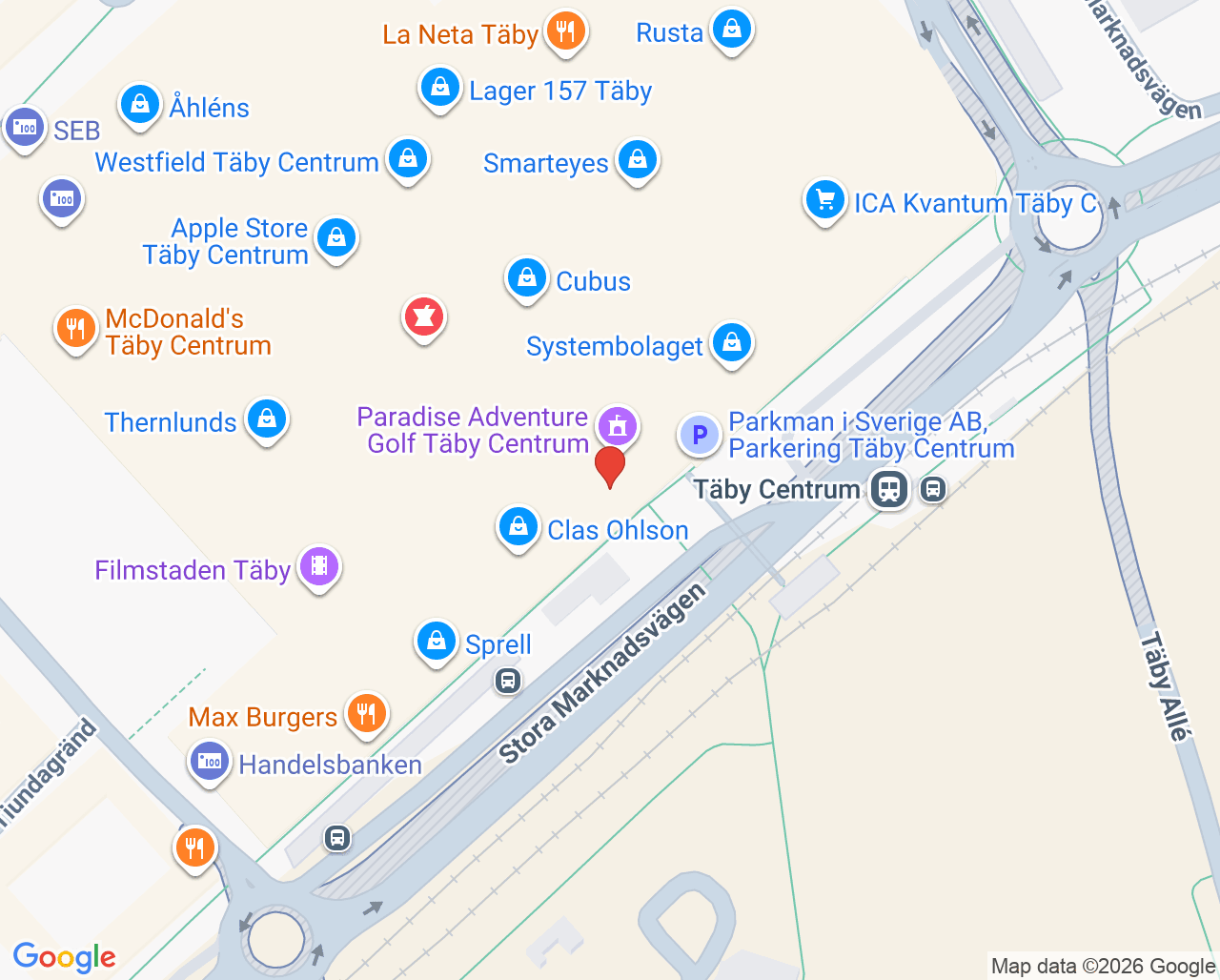 Karta till Aqua Dental Täby