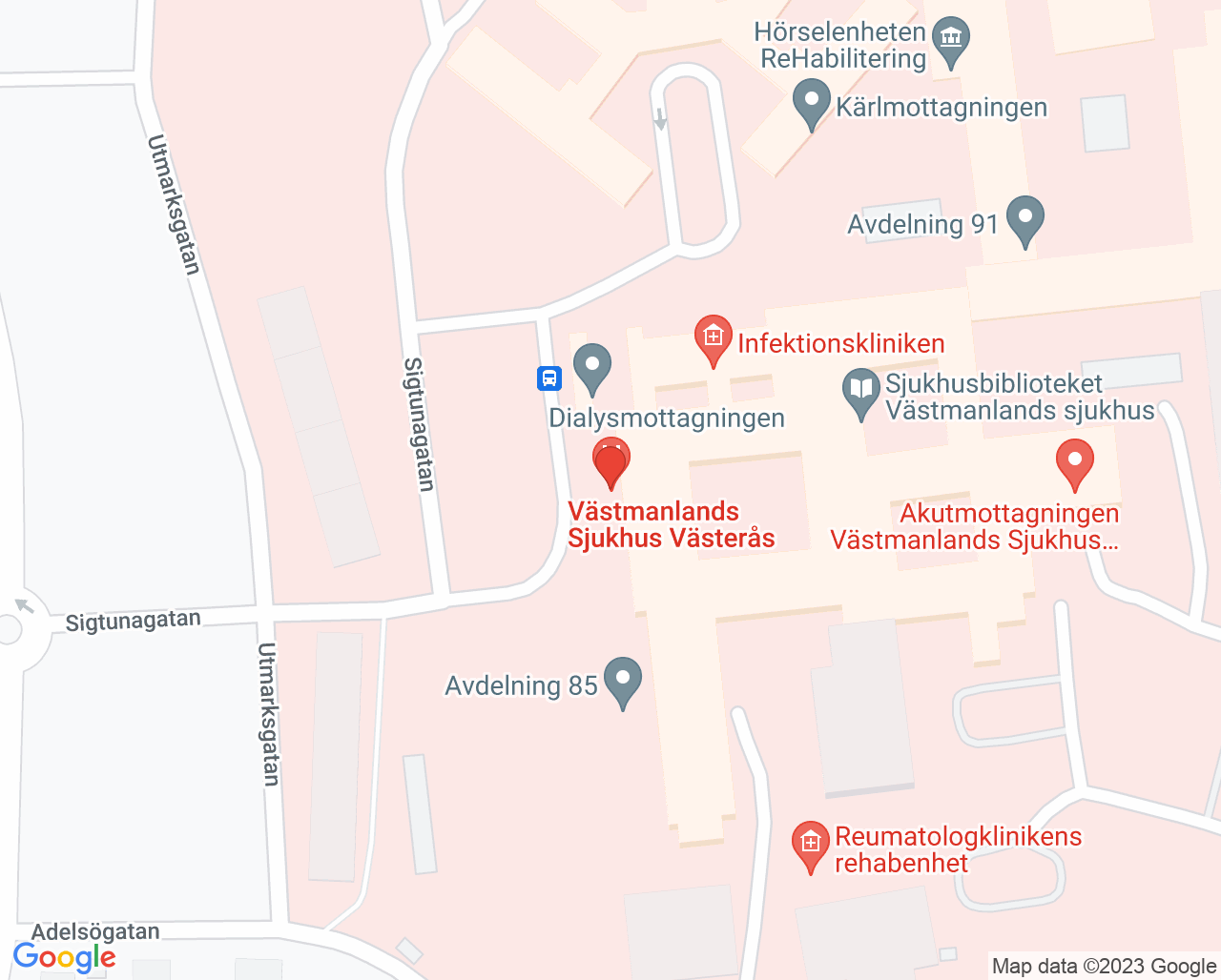 Karta till Medicinska akutvårdsavdelningen