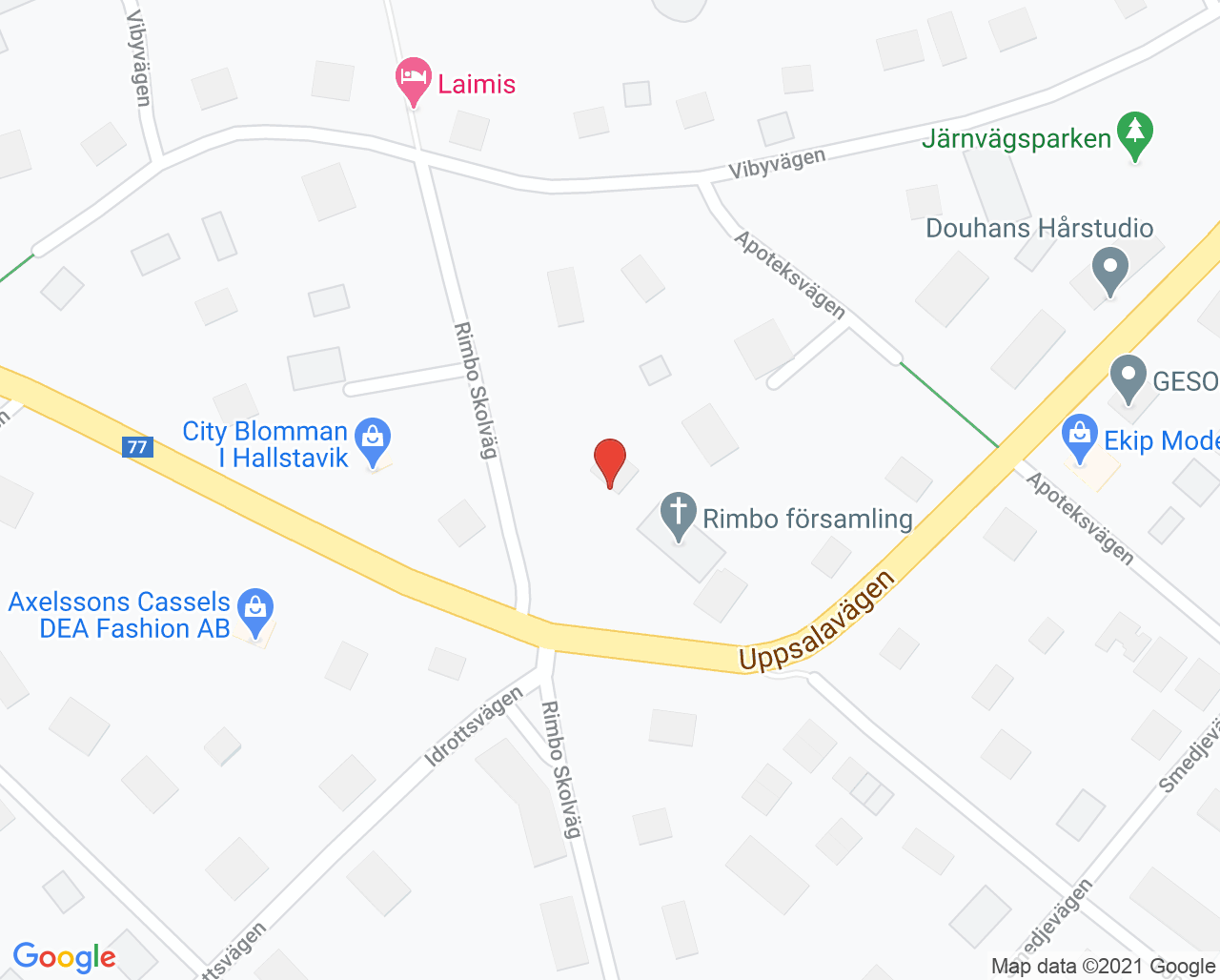 Karta till Distriktstandvården Rimbo