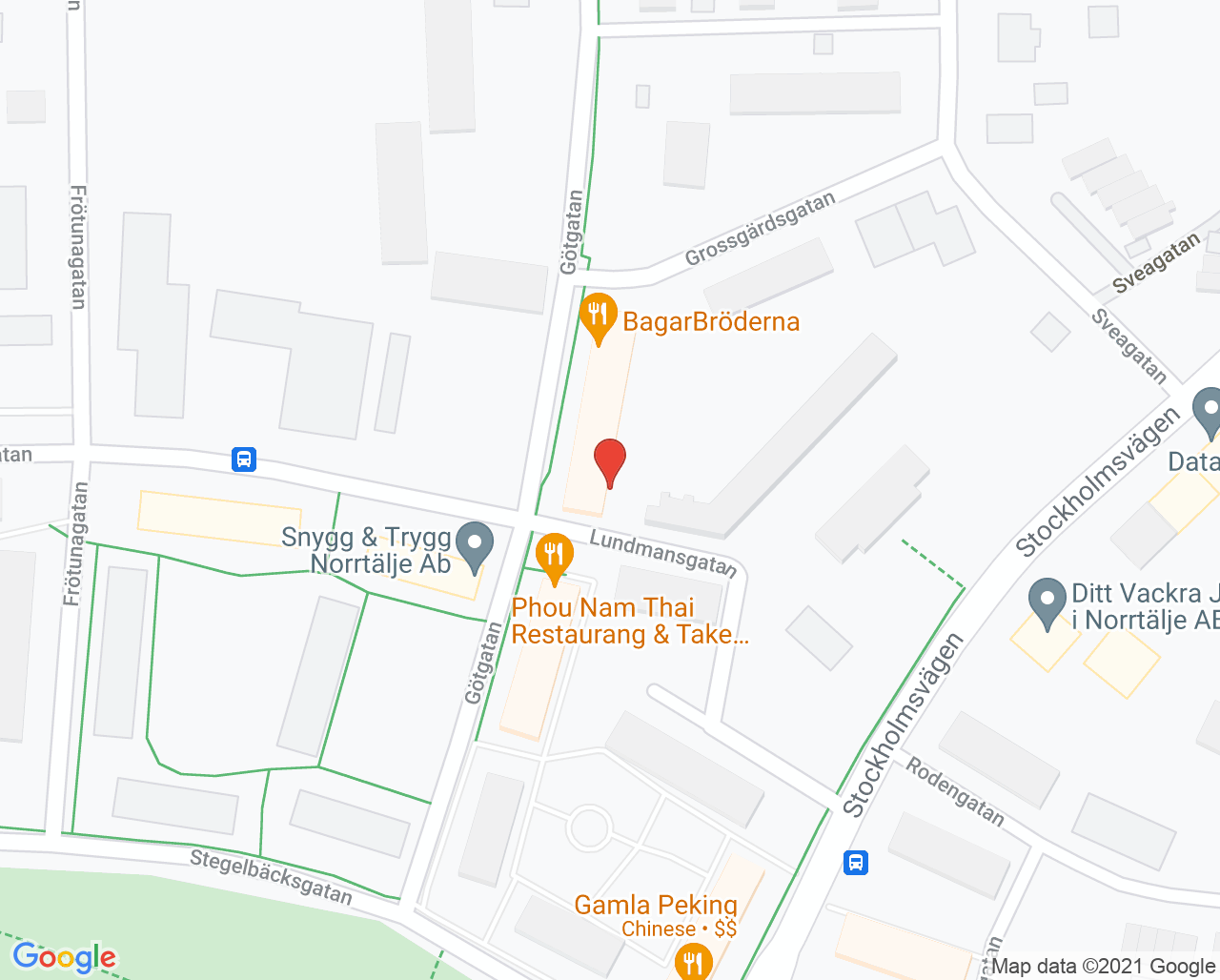 Karta till Praktikertjänst  Norrteljetandläkarna, Norrtälje