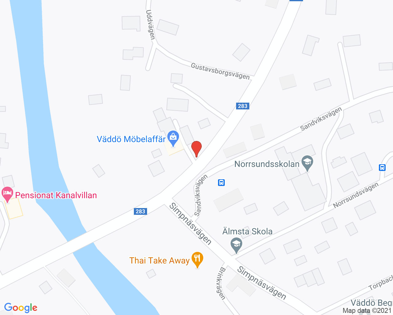 Karta till Älmsta tandläkarpraktik