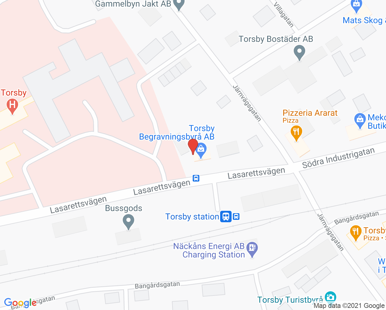 Karta till Dialysmottagningen Sjukhuset Torsby