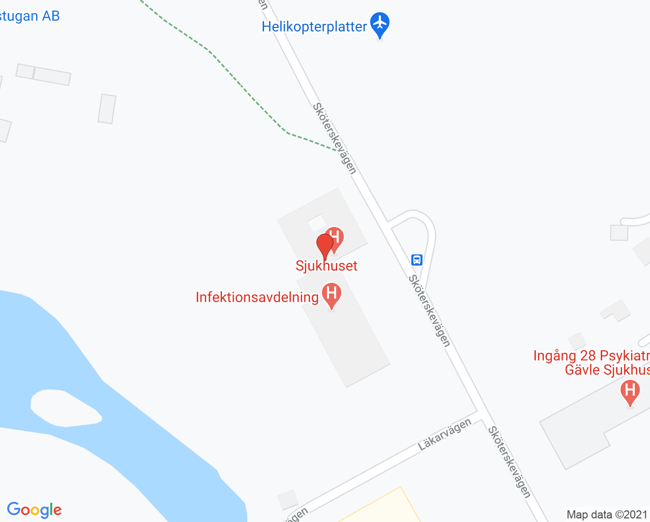 Karta till Geriatrikavdelning Gävle