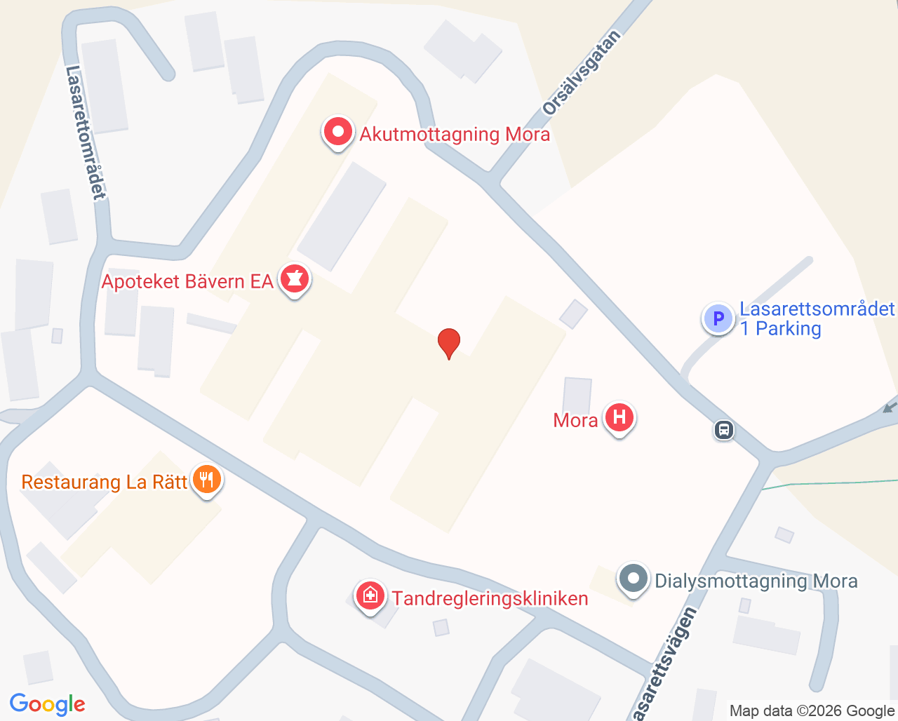Karta till Ögonmottagning Mora