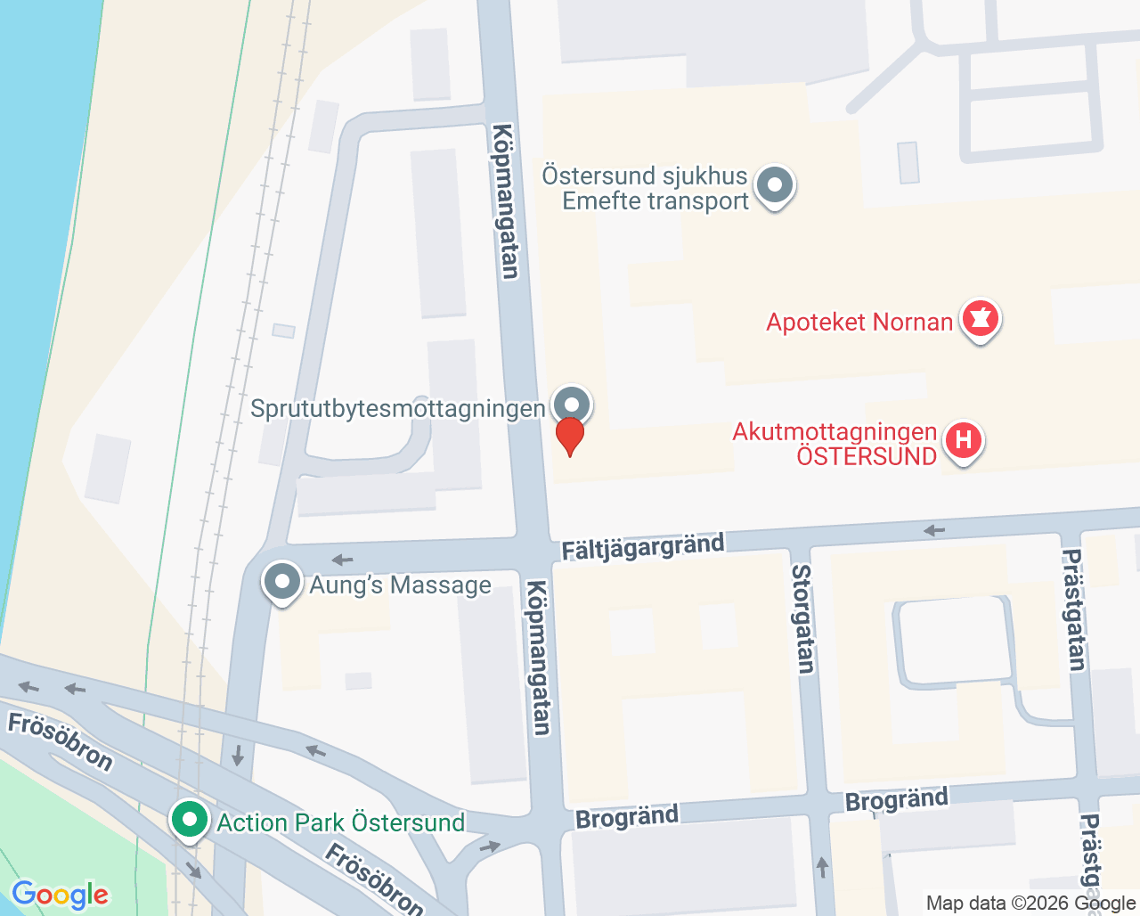 Karta till Sprututbytesmottagningen, Östersund