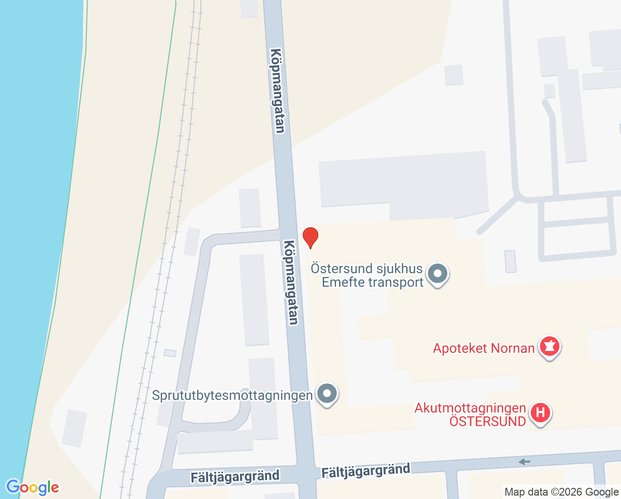 Karta till Infektionsmottagningen, Östersund