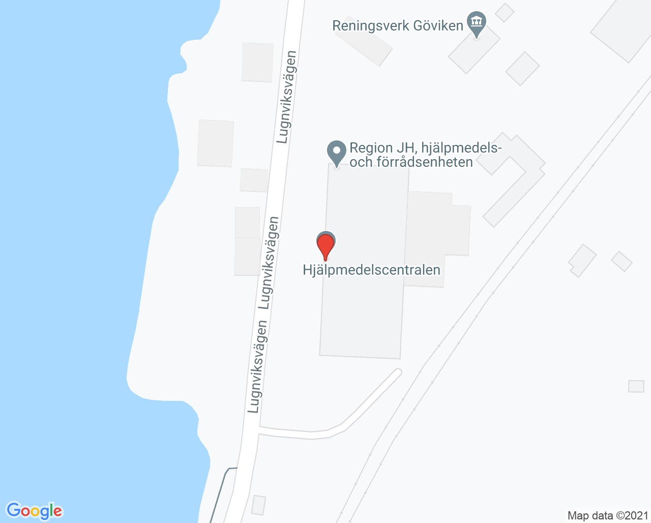 Karta till Hjälpmedelscentralen, Östersund