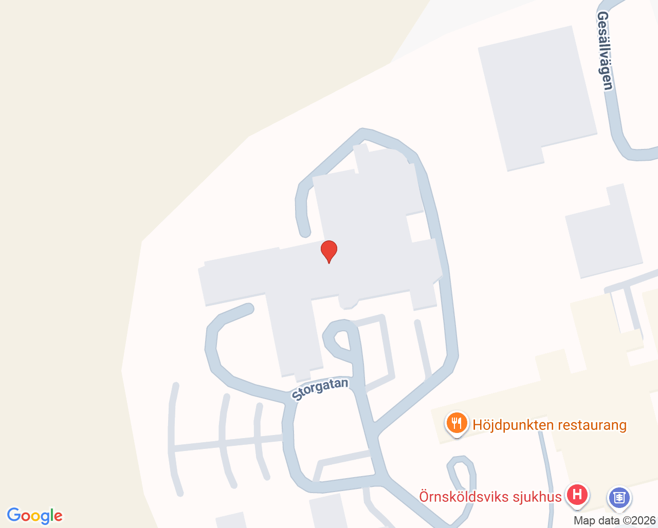 Karta till Dietistmottagning Örnsköldsvik
