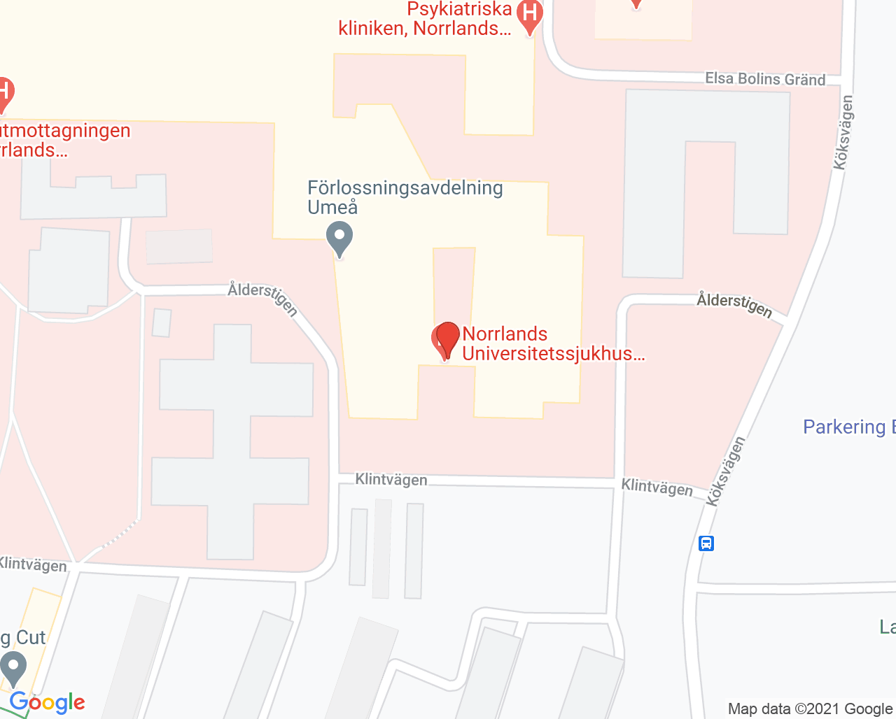 Karta till Amningsmottagning Umeå
