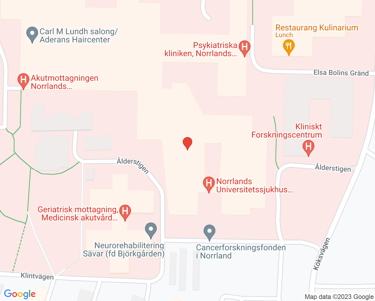 Karta till Auroramottagning Umeå