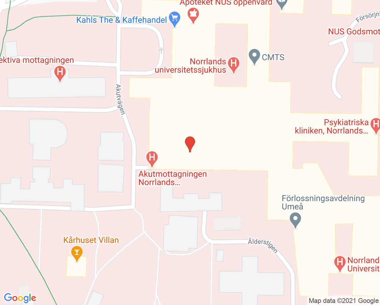 Karta till Klinisk neurofysiologi Umeå