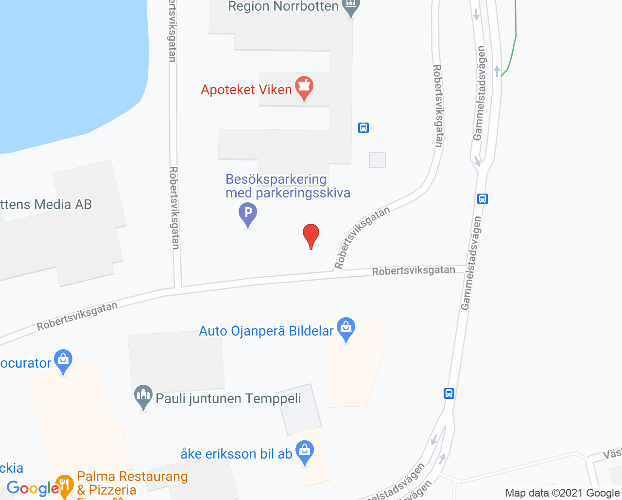 Karta till Fysioterapimottagningen Stadsvikens hc