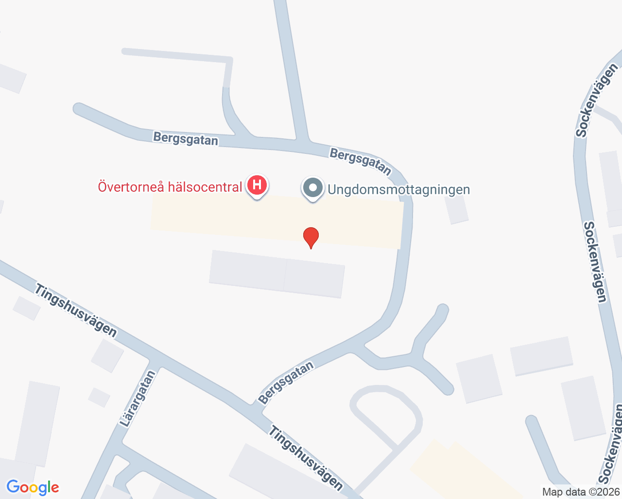 Karta till Cellprovtagning Barnmorskemottagningen Övertorneå hc
