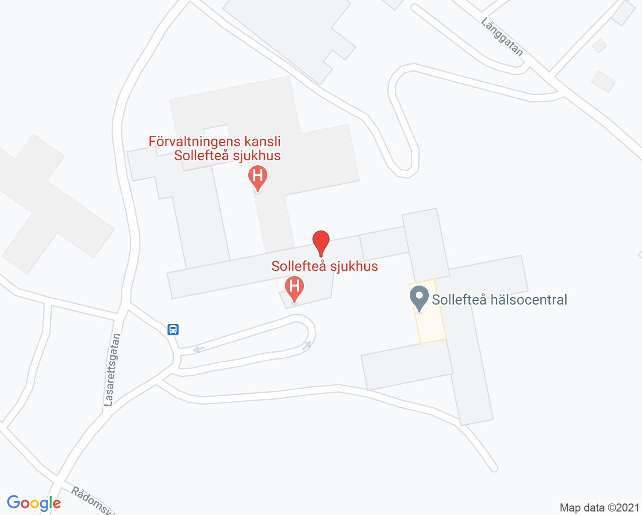 Karta till Habiliteringsmottagning Sollefteå