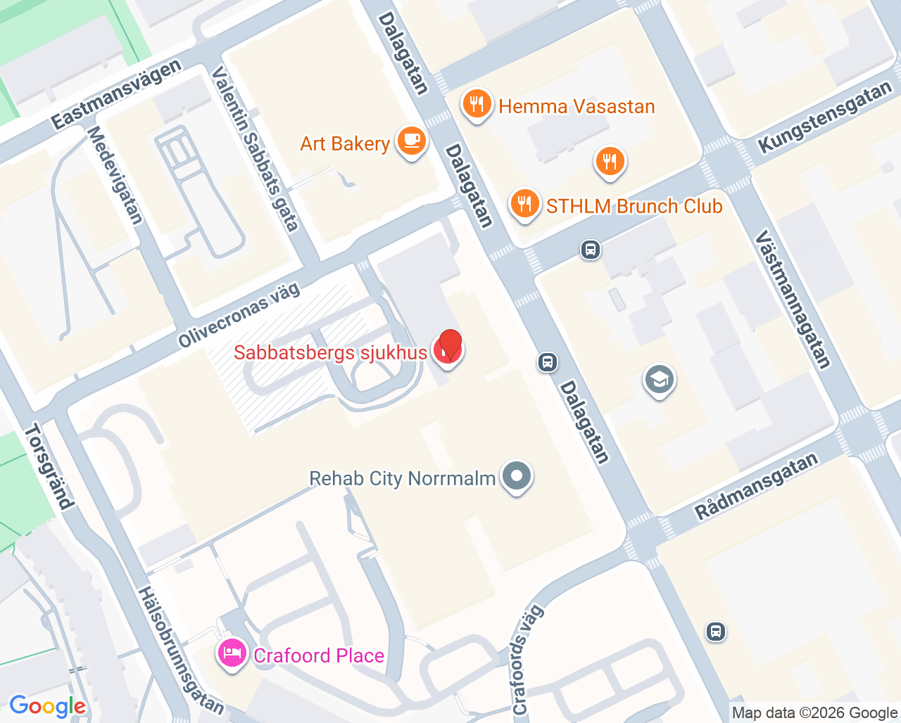 Karta till UroMedical Urologi Stockholm dagkirurgi öppenvård, Södermalm