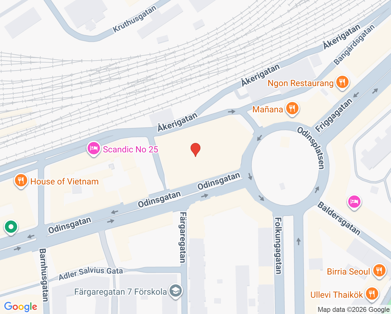Karta till Valandkliniken Hussein Taha, Göteborg