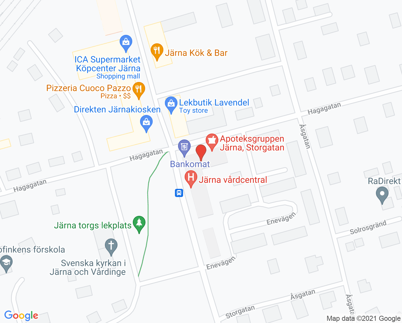 Karta till Mama Mia Järna BVC