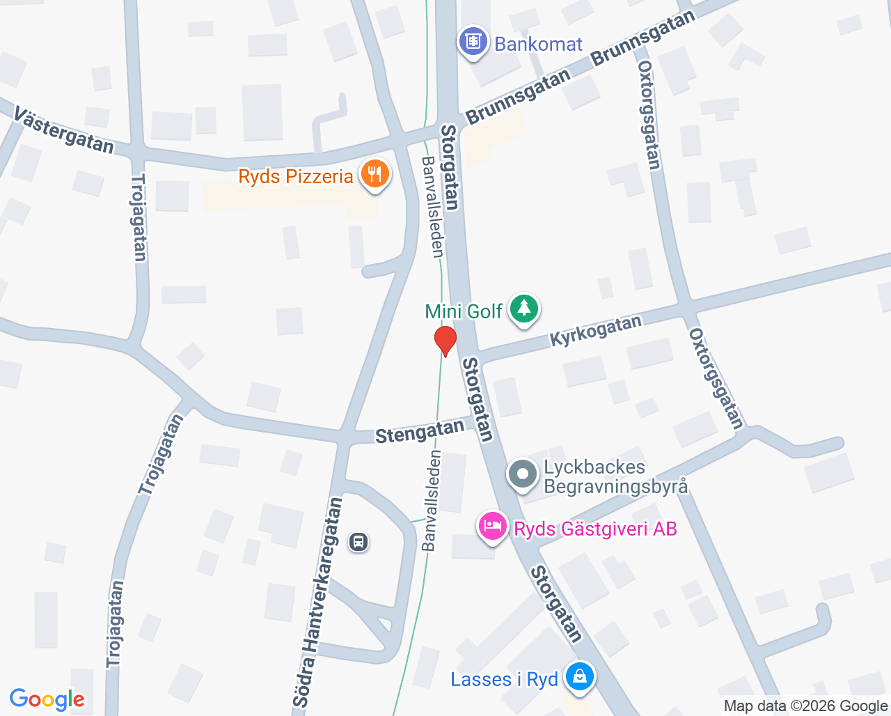 Karta till Folktandvården Ryd, Ryd