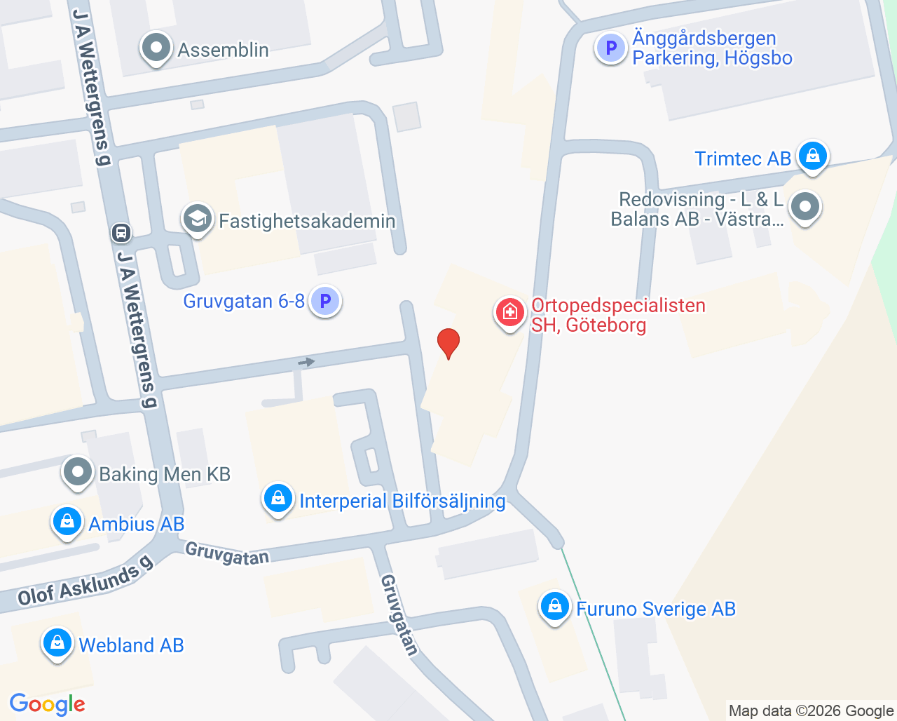 Karta till Limbra Göteborg Frölunda