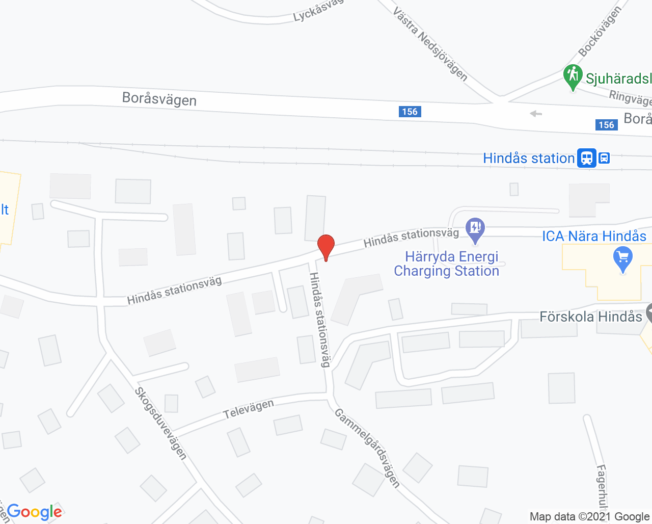 Karta till Närhälsan Hindås barnavårdscentral, Hindås