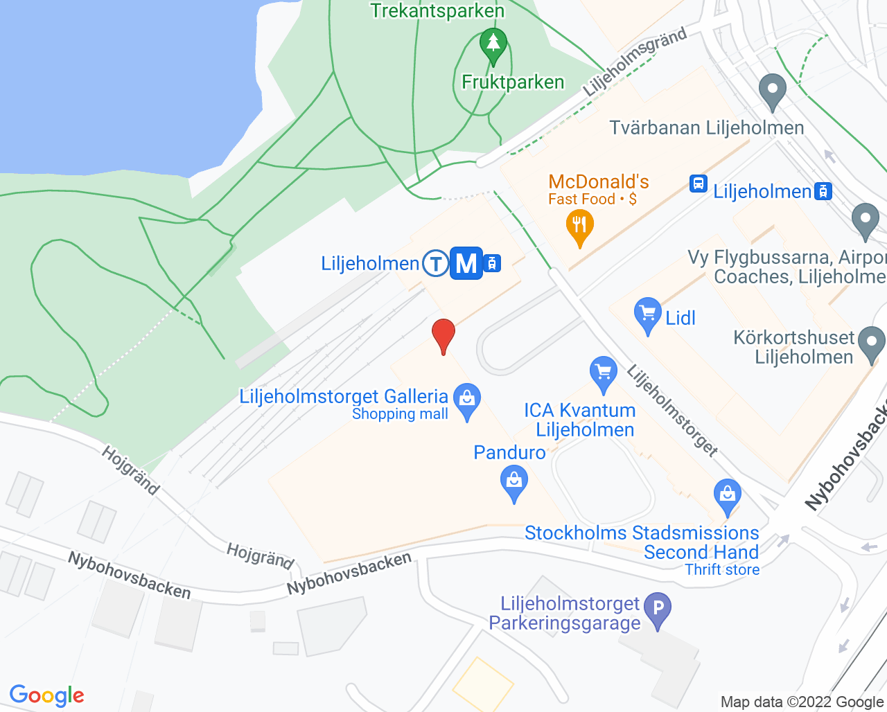 Karta till Praktikertjänst Rehab Liljeholmen, Liljeholmen