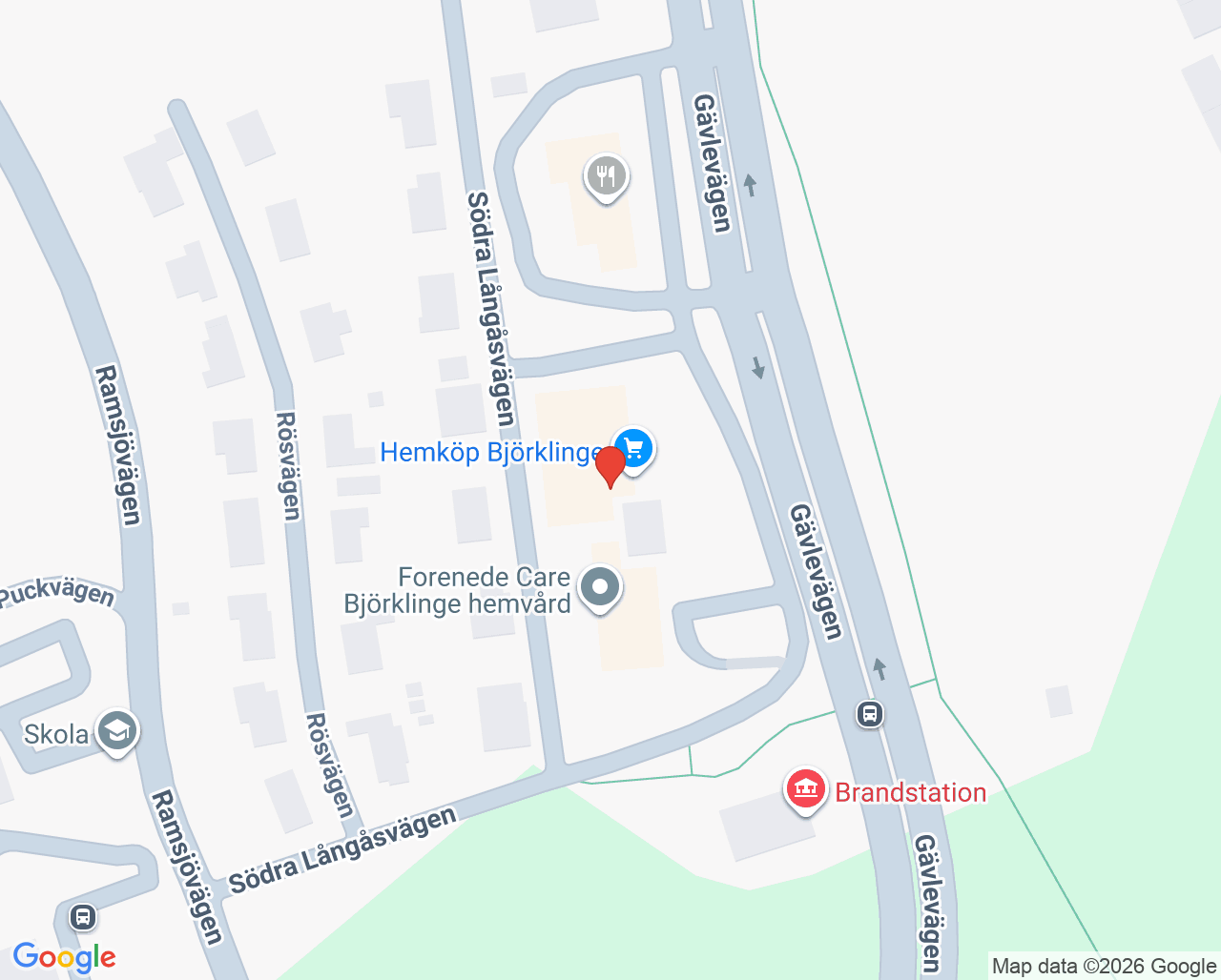 Karta till Distriktssköterska Björklinge, Björklinge centrum