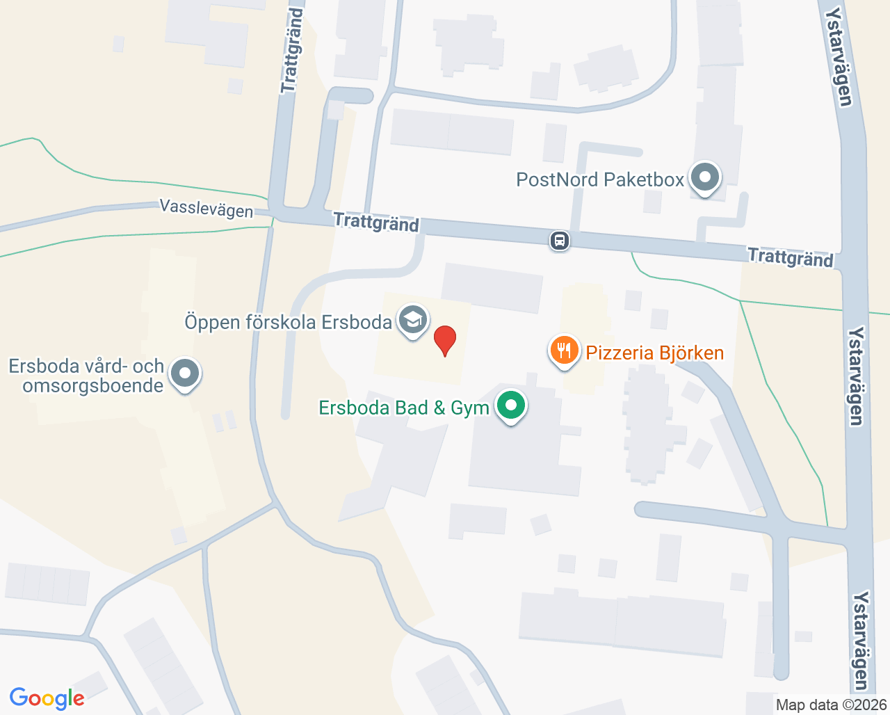 Karta till Folktandvården Ersboda