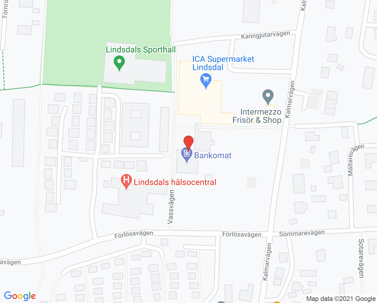 Karta till Mödrahälsovården familjecentralen Lindsdal