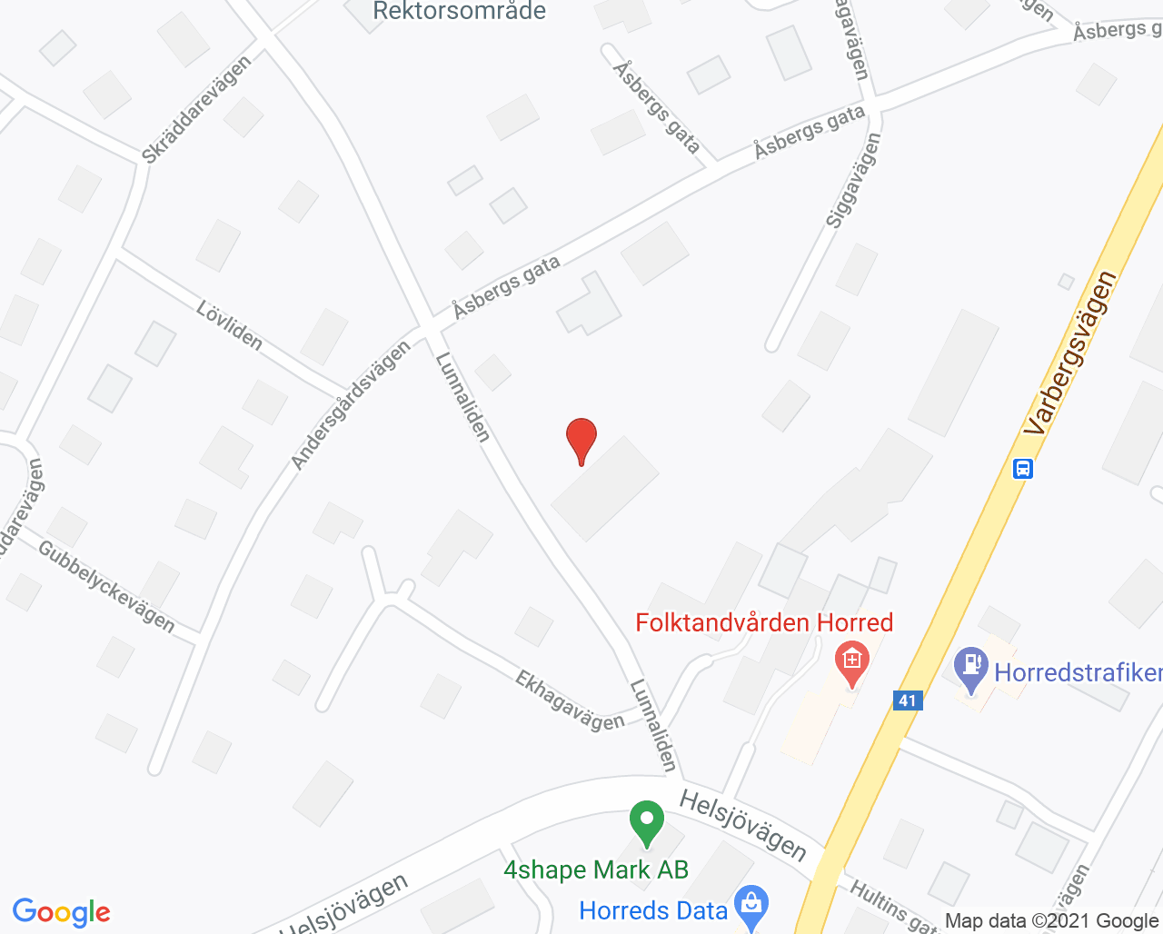 Karta till Närhälsan Horred barnavårdscentral, Horred